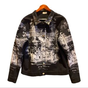 Cactus Italian designed 80’s Paris print jacket with a lot of bling..Size large.